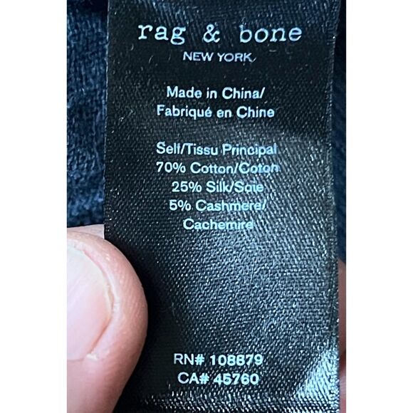 Rag & Bone New York Blue Silk Blend Pullover Sweater Top  Women's Size XXL - Picture 5 of 11